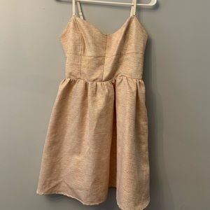 Aritzia Talula Gold and Pink Striped Mini Dress